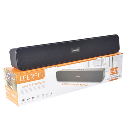 LEERFEI E91 Radio multimedia con doble altavoz y forma de barra larga de 10 W, compatible con tarjeta TF, disco U y entrada auxiliar de 3,5 mm, compatible con tarjeta TF, disco U y entrada auxiliar de 3,5 mm
