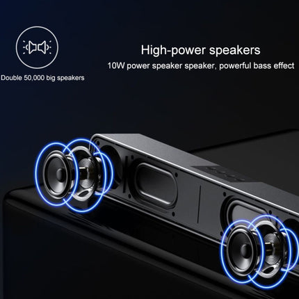 LEERFEI E91 10 W langes, stangenförmiges Multimedia-Radio mit zwei Lautsprechern und Bluetooth-Audio, unterstützt TF-Karte/U-Disk/3,5 mm AUX, unterstützt TF-Karte/U-Disk/3,5 mm AUX