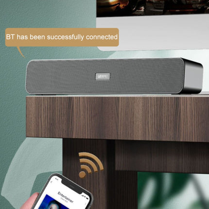 LEERFEI E91 Radio multimedia con doble altavoz y forma de barra larga de 10 W, compatible con tarjeta TF, disco U y entrada auxiliar de 3,5 mm, compatible con tarjeta TF, disco U y entrada auxiliar de 3,5 mm