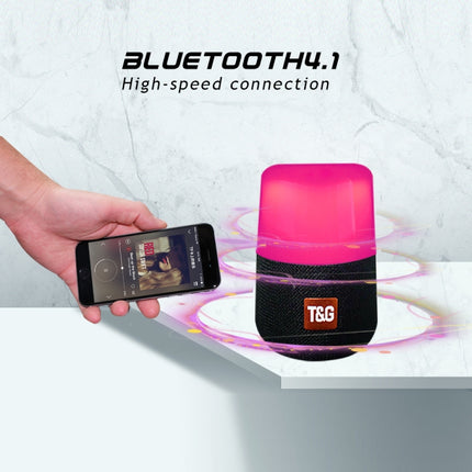 T&amp;G TG168 Tragbarer kabelloser Bluetooth V5.0-Stereolautsprecher mit Griff, eingebautem Mikrofon, unterstützt blinkendes LED-Licht &amp; TF-Karte &amp; U-Disk &amp; AUX IN &amp; FM, TG168