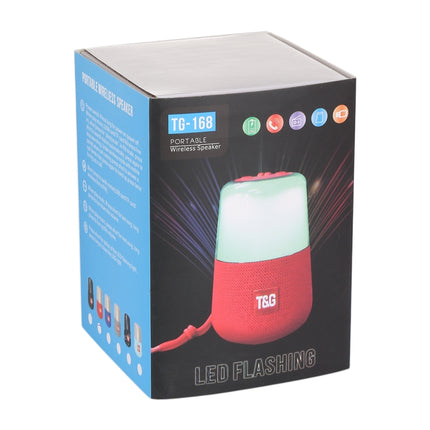 T&amp;G TG168 Tragbarer kabelloser Bluetooth V5.0-Stereolautsprecher mit Griff, eingebautem Mikrofon, unterstützt blinkendes LED-Licht &amp; TF-Karte &amp; U-Disk &amp; AUX IN &amp; FM, TG168