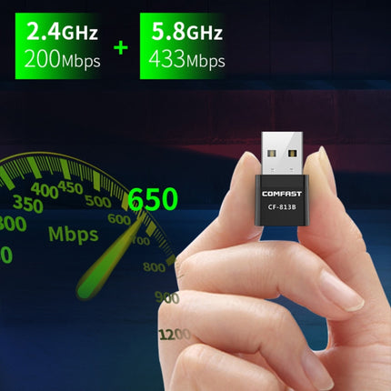 COMFAST CF-813B 650Mbps Dual-band Bluetooth Wifi USB Network Adapter, CF-813B