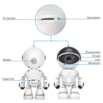 ESCAM PT205 HD 1080P Robot WiFi IP Camera, Support Motion Detection / Night Vision, IR Distance: 10m, US Plug