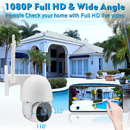 Tuya QX45 1080P Full HD IP65 Waterproof 2.4G Wireless IP Camera, Support Motion Detection & Two-way Audio & Night Vision & TF Card, AU Plug