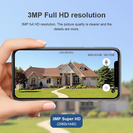 QX55 3.0 Million Pixels IP65 Waterproof 2.4G Wireless IP Camera, Support Motion Detection & Two-way Audio & Night Vision & TF Card, EU Plug, QX55