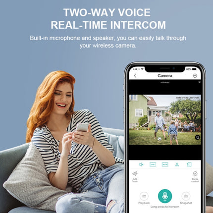 QX55 3.0 Million Pixels IP65 Waterproof 2.4G Wireless IP Camera, Support Motion Detection & Two-way Audio & Night Vision & TF Card, EU Plug, QX55