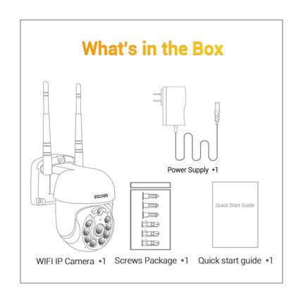 ESCAM WNK610 3.0 Million Pixels Wireless Dome IP Camera, Support Motion Detection & Two-way Audio & Full-color Night Vision & TF Card, EU Plug, WNK610