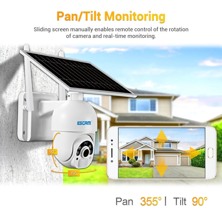ESCAM QF450 HD 1080P 4G US Version Solar Powered IP Camera with 64G Memory, Support Two-way Audio & PIR Motion Detection & Night Vision & TF Card, with 64G Memory