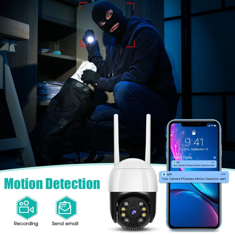 QX29 3.0MP HD WiFi IP Camera, Support Night Vision & Motion Detection & Two Way Audio & TF Card, AU Plug
