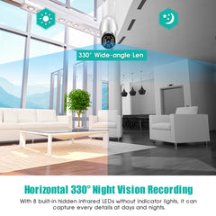 QX33 1080P Panoramic PTZ 360 Degree Rotating WIFI Camera, Support Day and Night Full Color & Two-way Voice Intercom & Motion Detection Alarm & Video Playback & 64GB TF Card, AU Plug, QX33