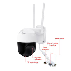 QX36 1080P 3.0MP 3.6mm Lens IP65 Waterproof PTZ 360 Degree Rotating WIFI Camera, Support Day and Night Full Color & Two-way Voice Intercom & Motion Humanoid Detection & Video Playback & 128GB TF Card, AU Plug, QX36