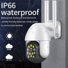 QX41 1080P 2.0MP Dual Lens IP66 Waterproof Panoramic PTZ WIFI Camera, Support Day and Night Full Color & Two-way Voice Intercom & Smart Alarm & Video Playback & 128GB TF Card, AU Plug, QX41