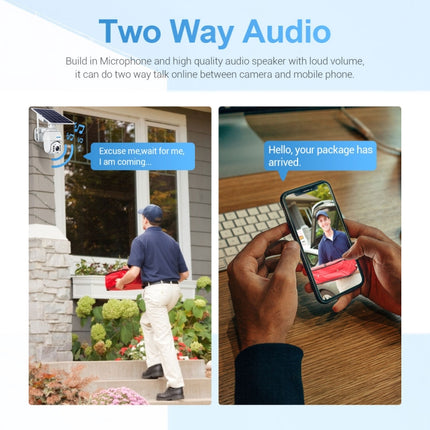 ESCAM QF480 EU Version HD 1080P IP66 Waterproof 4G Solar Panel PT IP Camera without Battery, Support Night Vision / Motion Detection / TF Card / Two Way Audio