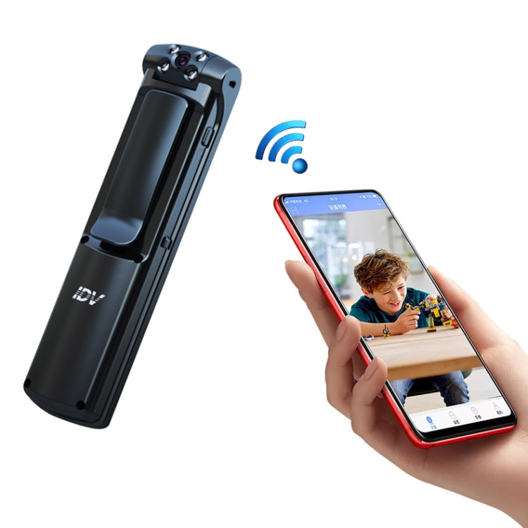 IDV-L01 1080P HD WiFi Back Clip Digital Pen Voice Recorder Mini Camera, Support IR Night Vision & TF Card & 180 Degrees Lens Rotation