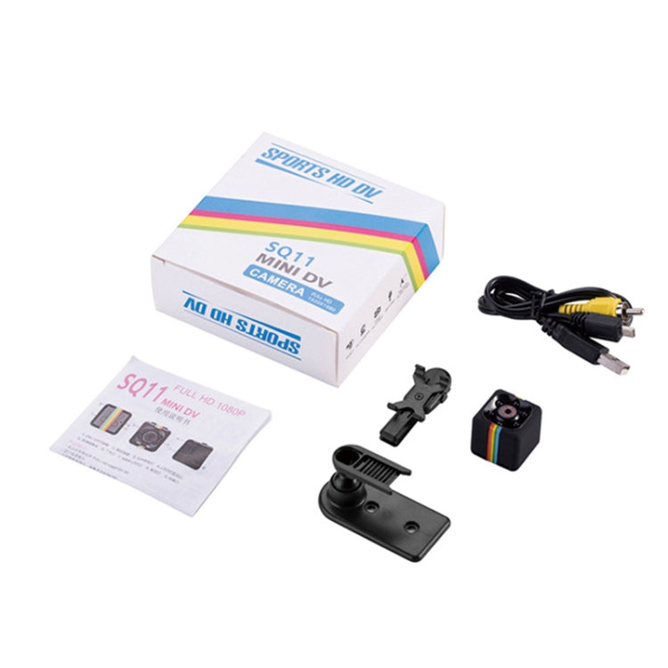 SQ11 Mini DV HD 960P 6 LEDs Sport Recorder Camera with Holder, Support Monitor Detection & IR Night Vision & TF Card