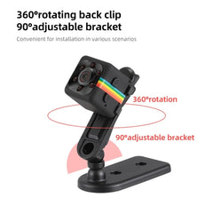 SQ11 Mini DV HD 480P 6 LEDs Sport Recorder Camera with Holder, Support Monitor Detection & IR Night Vision & TF Card