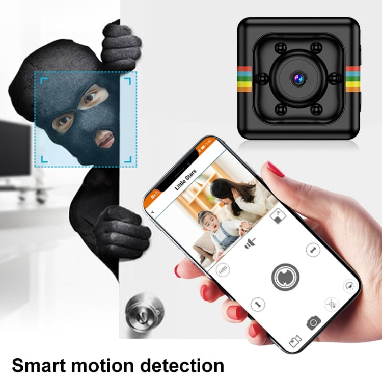 SQ11 Mini DV HD 480P 6 LEDs Sport Recorder Camera with Holder, Support Monitor Detection & IR Night Vision & TF Card