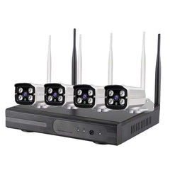 4CH HD 720P 1.0 Mega Pixel 2.4GHz WiFi IP Bullet Camera + NVR Kit