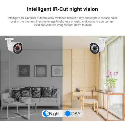 A8B3 / Kit 8CH 1080N Surveillance DVR System and 720P 1.0MP HD Weatherproof Bullet Camera, Support Infrared Night Vision & P2P & Phone Remote Monitor, A8B3 / Kit 8CH White