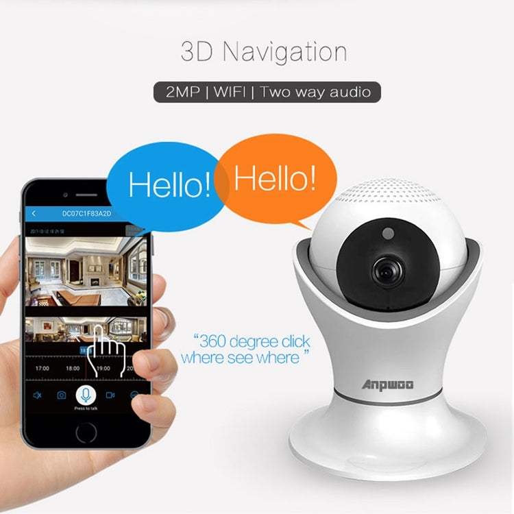 Anpwoo Hercules GM8135+SC2145 1080P HD WiFi IP Camera, Support Motion Detection & Infrared Night Vision & TF Card(Max 128GB)