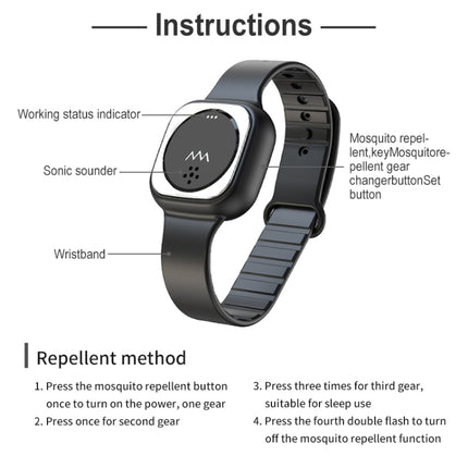 F8 Outdoor Silica Gel Mosquito Repellent Wristband, F8 (Black), F8 (White)
