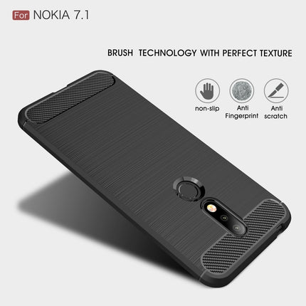 Brushed Texture Carbon Fiber Soft TPU Case for Nokia 7.1