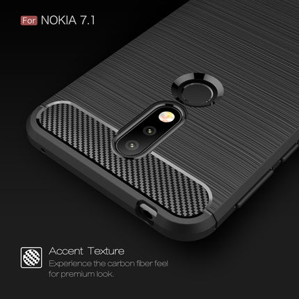 Brushed Texture Carbon Fiber Soft TPU Case for Nokia 7.1