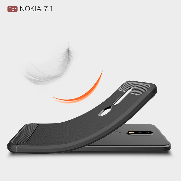 Brushed Texture Carbon Fiber Soft TPU Case for Nokia 7.1