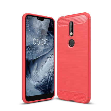 Brushed Texture Carbon Fiber Soft TPU Case for Nokia 7.1, Nokia 7.1