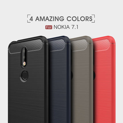 Brushed Texture Carbon Fiber Soft TPU Case for Nokia 7.1