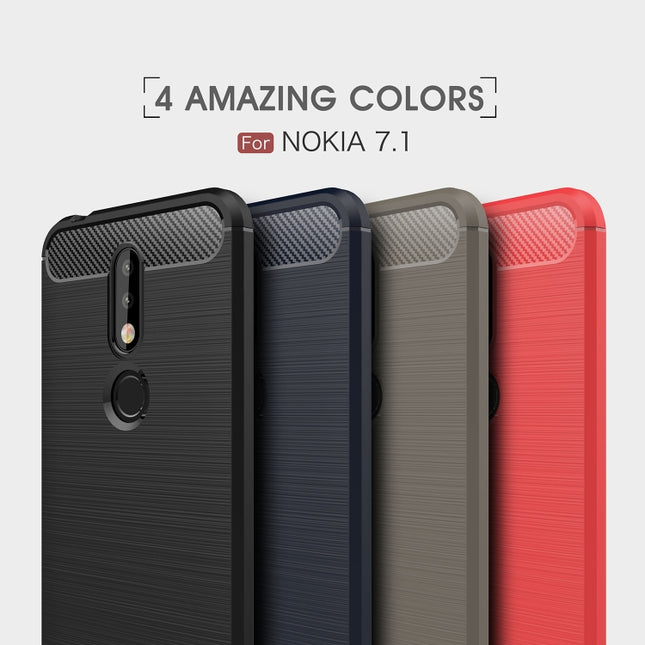 Brushed Texture Carbon Fiber Soft TPU Case for Nokia 7.1