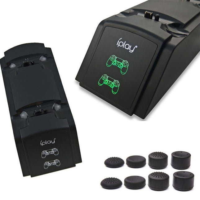 iplay Dual Port Charging Dock Station Stand / Controller Charging Stand for For Sony Playstation 4 PS4 & Slim PS4 Pro with LED Display Indicator Screen, HBP-119