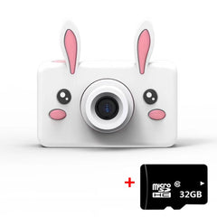 D9 8.0 Mega Pixel Lens Fashion Thin and Light Mini Digital Sport Camera with 2.0 inch Screen & Bear Shape Protective Case & 32G Memory for Children, Pig, Frog, Elk, Giraffe, Sheep, Rabbit, Bear