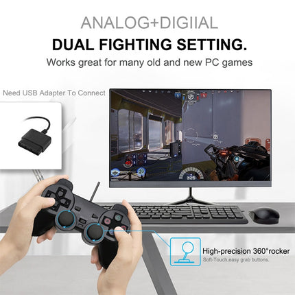 Double Vibration Joypad Wired Game Controle Handle For PS2