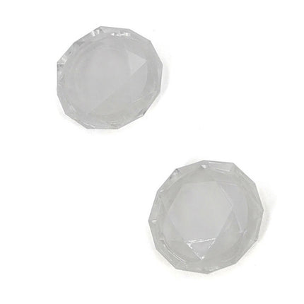 2 PCS Diamond Texture Games Grip Caps for PS5, Clear White, Green, Blue, Red