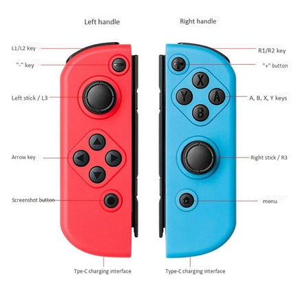 Left and Right Bluetooth Wireless Joypad Gamepad Game Controller for Switch, For Nintendo Switch