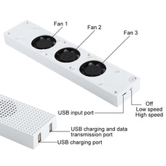 DOBE Game Console Cooling Fans with Dual USB Ports & Low/High Speed Switch for XBOX One S Console, For XBOX One S