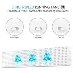 DOBE Game Console Cooling Fans with Dual USB Ports & Low/High Speed Switch for XBOX One S Console, For XBOX One S