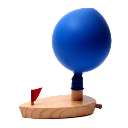 Baby Toys Wooden Balloon Boat Balloon Powered Boat Child Wooden Bath Toys, Wooden Balloon Boat