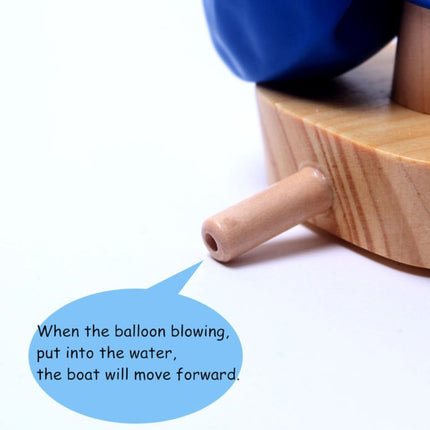 Baby Toys Wooden Balloon Boat Balloon Powered Boat Child Wooden Bath Toys, Wooden Balloon Boat