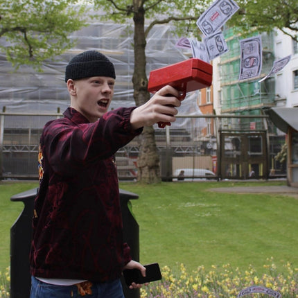 Cash Cannon Rain Money Gun Stress Reducer Anti-Anxiety Toy Christmas Gift Toys for Children & Adults Fun Toy with Indicator Light