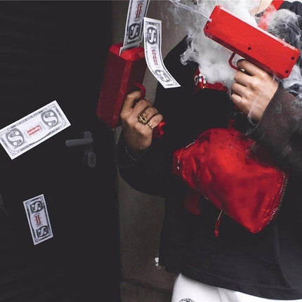 Cash Cannon Rain Money Gun Stress Reducer Anti-Anxiety Toy Christmas Gift Toys for Children & Adults Fun Toy with Indicator Light