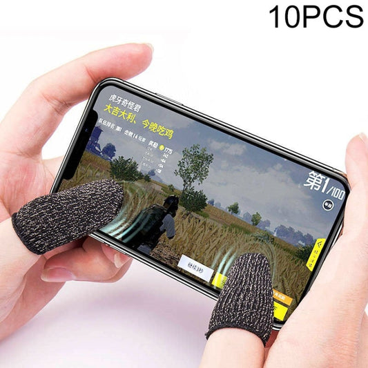 10 PCS Nylon + Conductive Fiber Non-slip Sweat-proof Mobile Phone Game Touch Screen Finger Cover for Thumb / Index Finger