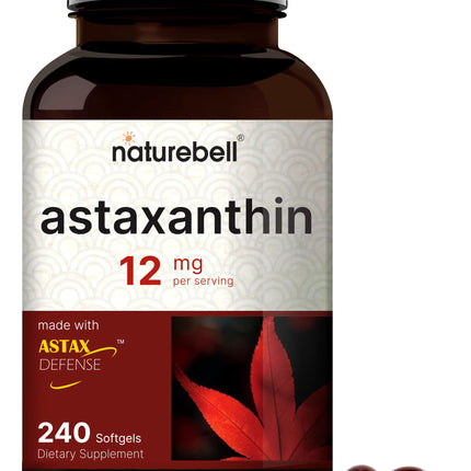 NatureBell Astaxanthin 12mg, 240 Softgels – AstaX Antioxidant Support