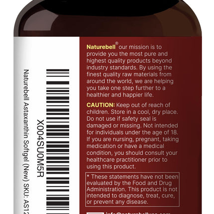 NatureBell Astaxanthin 12mg, 240 Softgels – AstaX Antioxidant Support