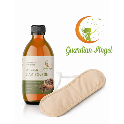 Organic Castor Oil 2 Piece Pack with a Bamboo Neck Wrap