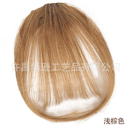 European And American Real Hair Bangs Wig Set Clip-in Bang Women's Natural Light
