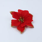 Red Fleece / 15cm Golden Edge Flower / 1pc