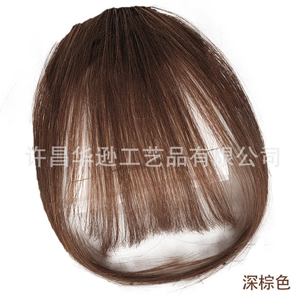 European And American Real Hair Bangs Wig Set Clip-in Bang Women's Natural Light