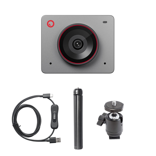 Meet 2 AI 4K Webcam with Auto Framing for Streaming & Video Calls Table-Top Compact Combo Bundle